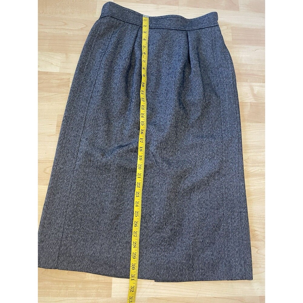 VTG Guy Laroche Skirt Wool Blend Size 44 Large Made in France Black - Picture 10 of 10